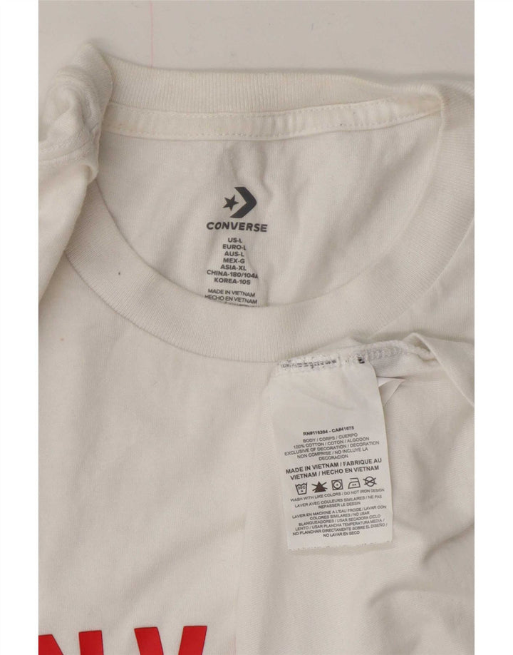 Converse Herre grafisk T-shirt Top Stor hvid bomuld