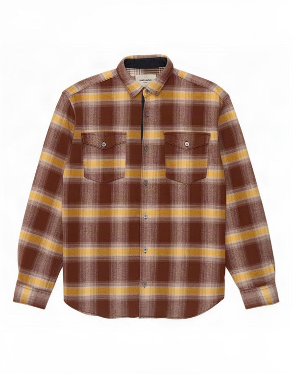 Jack & Jones herre flannelskjorte medium brun ternet bomuld