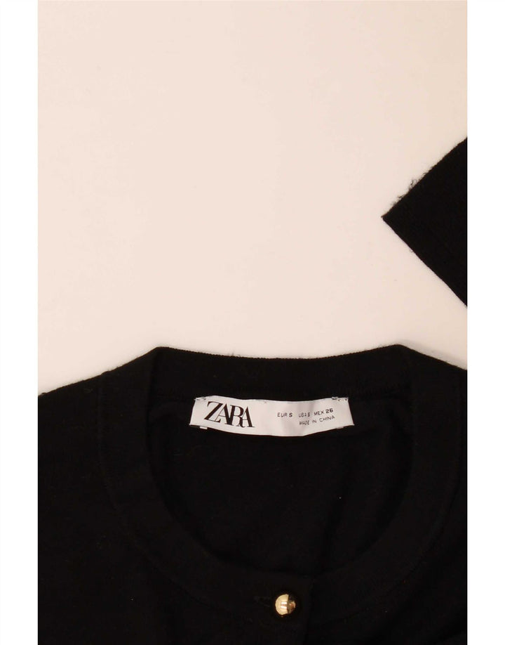 Zara Dame Cardigan Sweater UK 10 Small Black