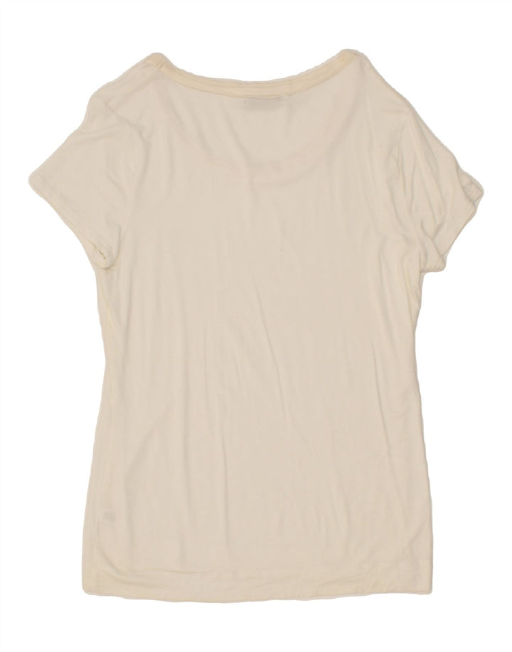 BANANA REPUBLIC Womens T-Shirt Top UK 12 Medium White Modal Vintage Banana Republic and Second-Hand Banana Republic from Messina Hembry 