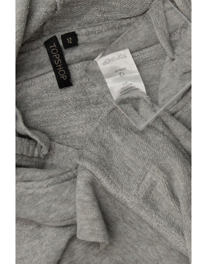 TOPSHOP Womens Hoodie Jumper UK 12 Medium Grey Cotton Vintage Topshop and Second-Hand Topshop from Messina Hembry 