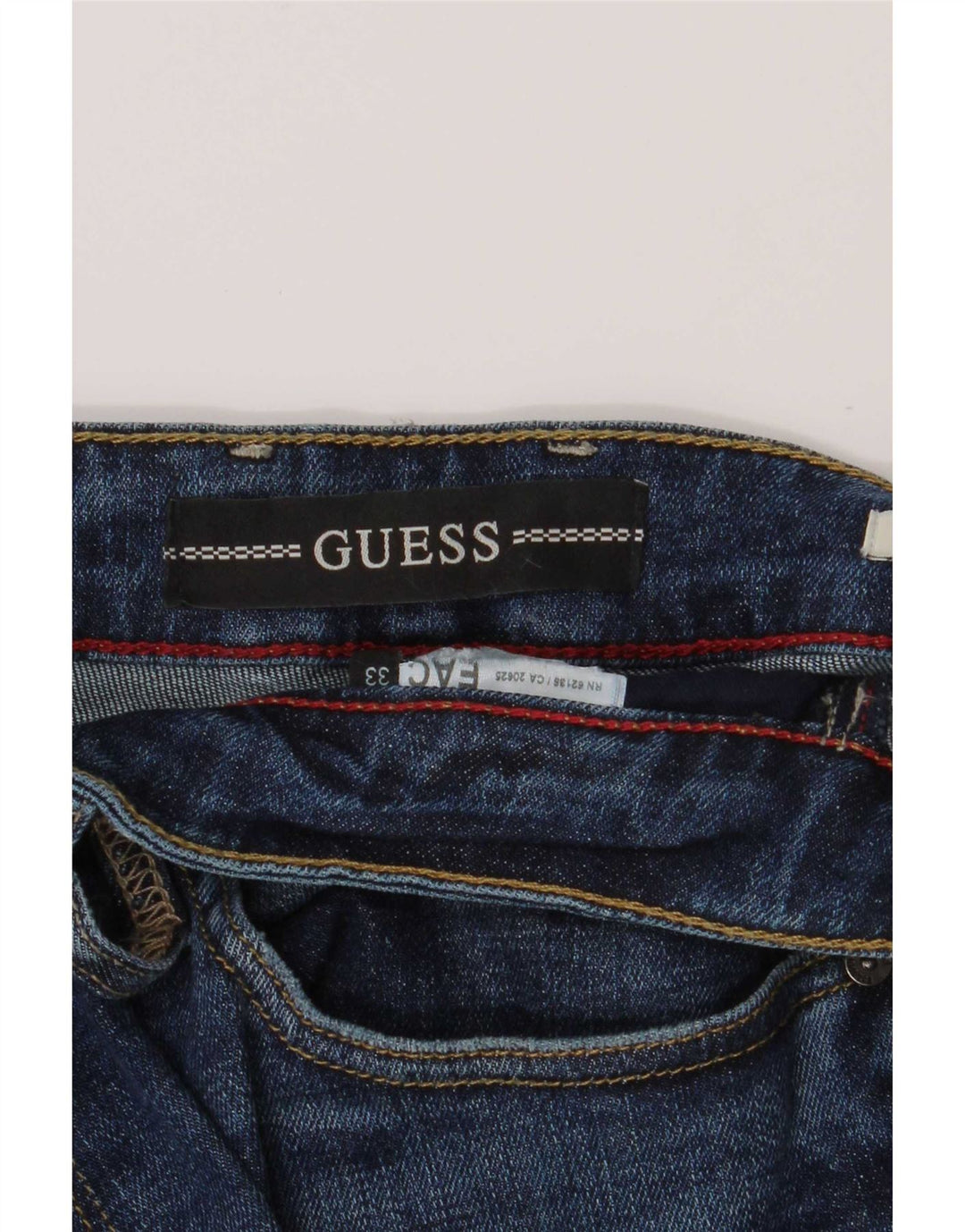 Guess Herre Distressed Slim Straight Jeans W33 L32 Blå