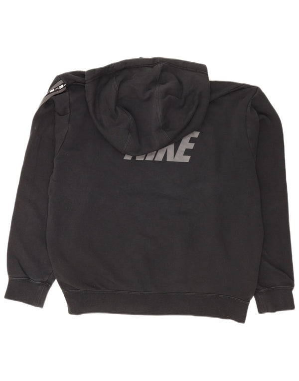 Nike Dame Oversized Grafisk Hoodie Jumper UK 14 Large Black Cotton Sports