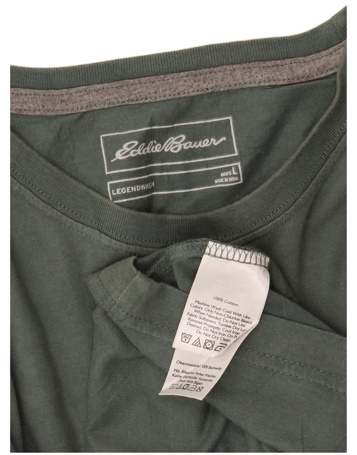 EDDIE BAUER Herre T-Shirt Top Stor Khaki Bomuld