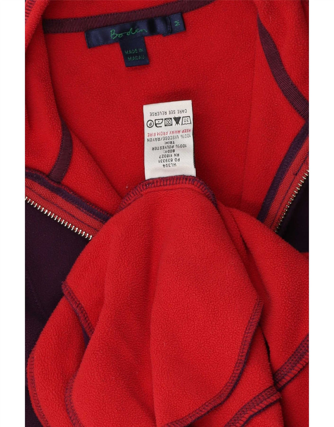 Boden Dame Fleece Jumper med lynlås DK 14 Medium Lilla Polyester