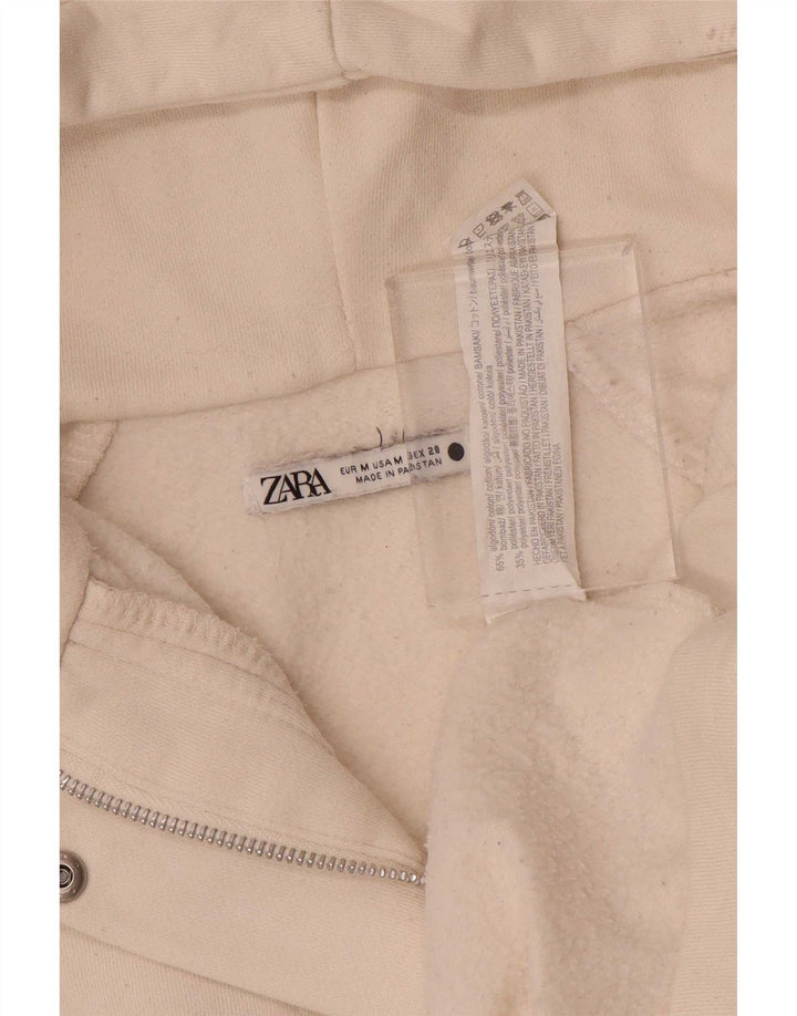 Zara Dame Oversized hættetrøje Jumper UK 14 Medium Off White Bomuld