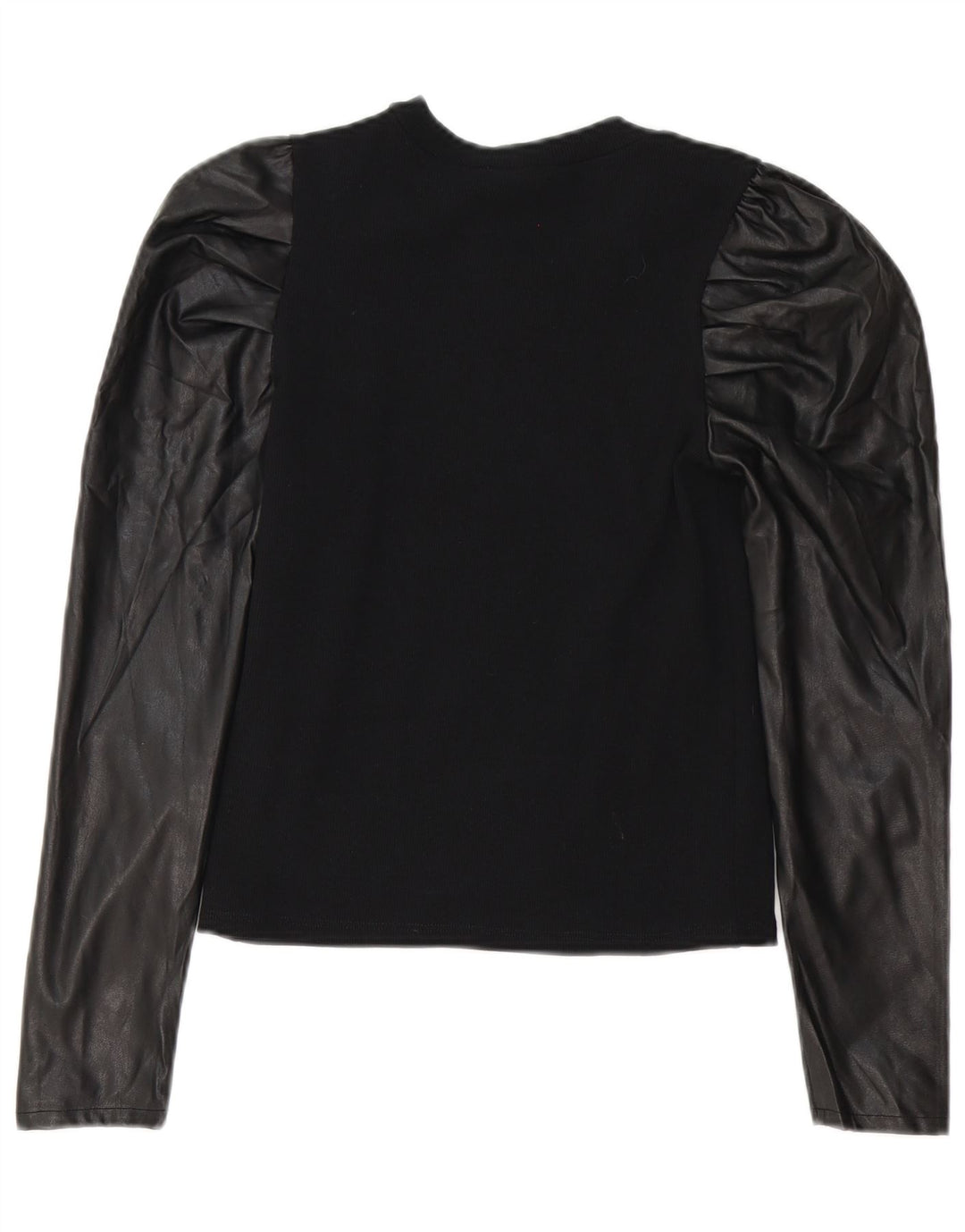 Zara Dame Langærmet Bluse Top UK 12 Medium Sort Polyester