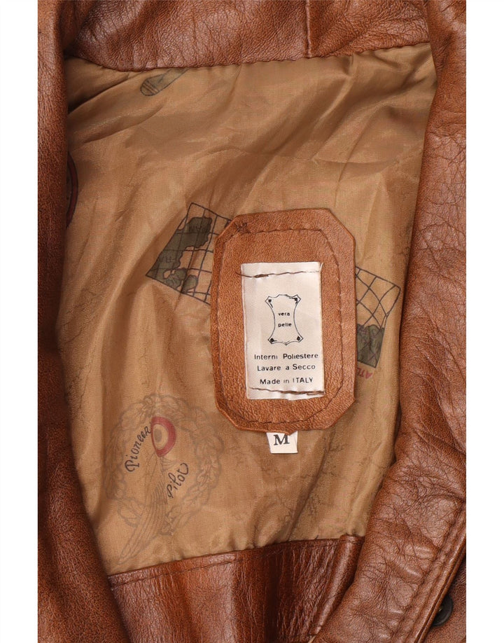 Vintage Herre Læderjakke UK 38 Medium Brun Læder