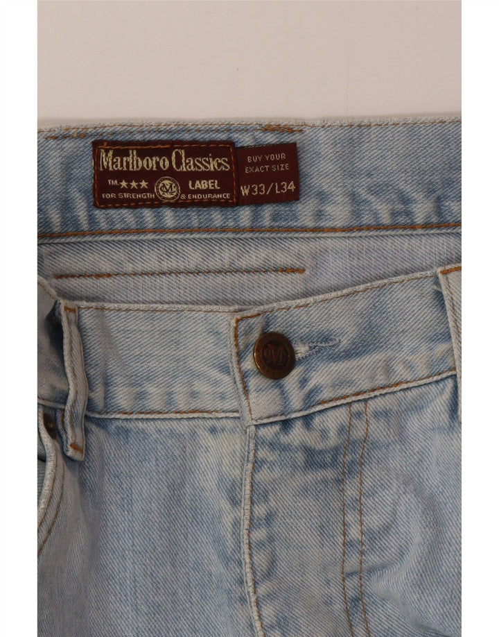 Marlboro Classics Straight Jeans til mænd W33 L34 Blå Bomuld