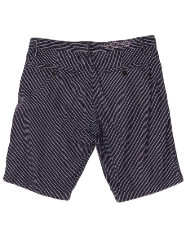 La Martina Herre Chino Shorts W36 Large Navy Blue Pinstripe Bomuld
