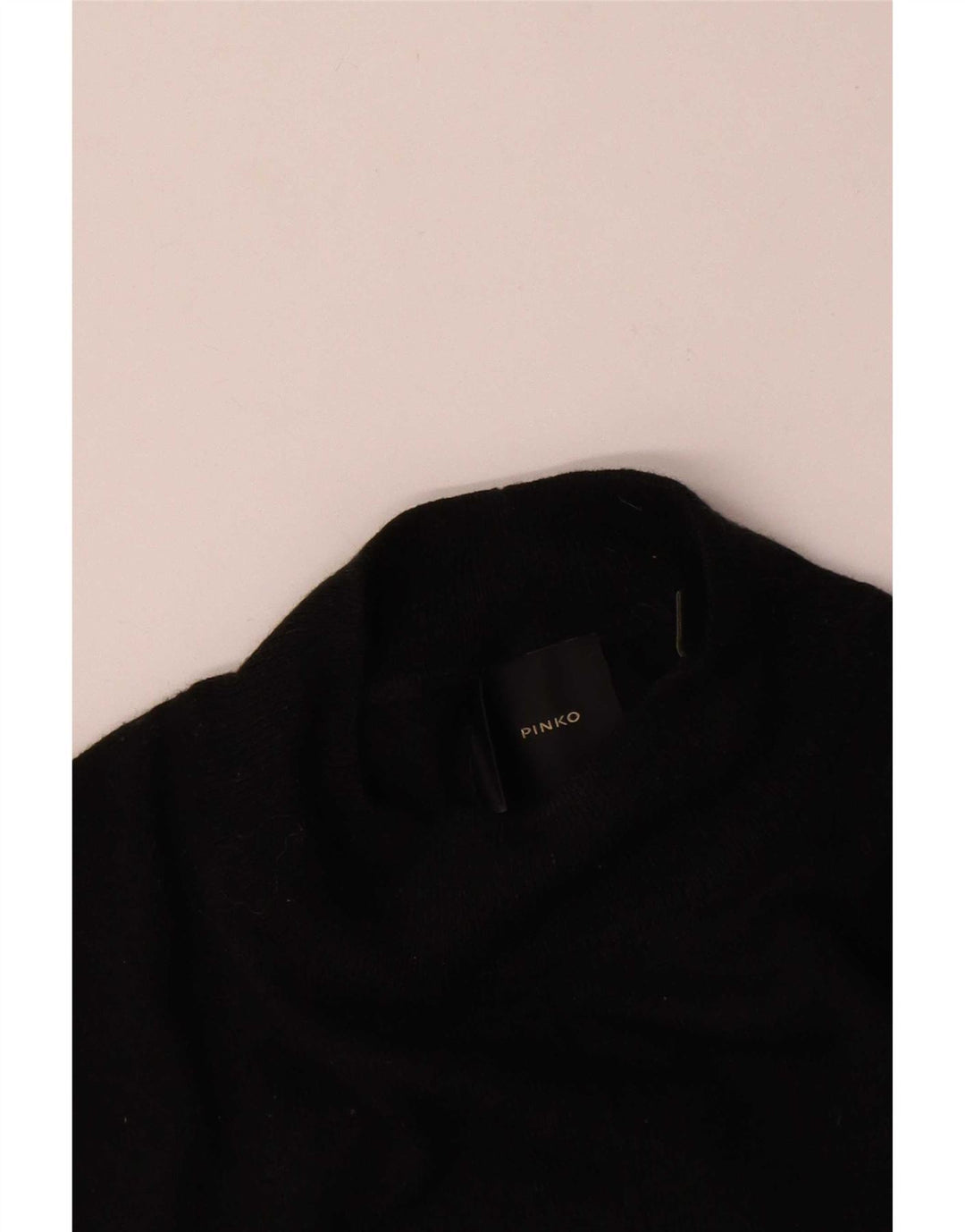 Pinko Dame Turtle Neck Jumper Sweater UK 12 Medium Sort Geometrisk