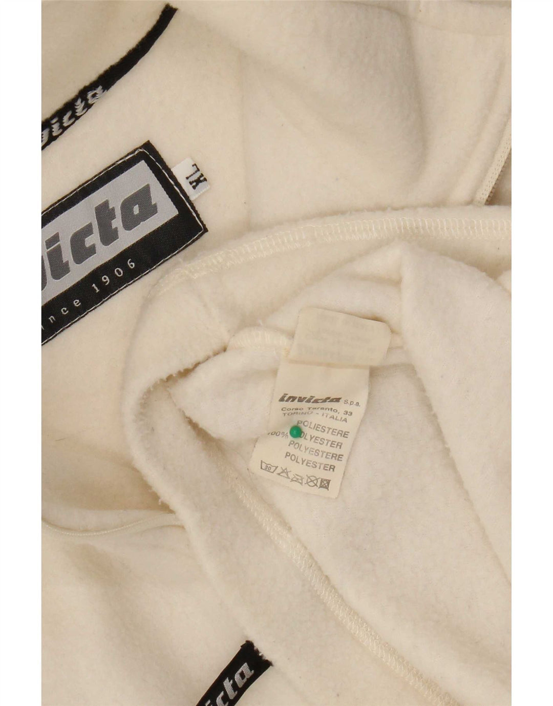 Invicta Fleece Jumper til mænd med lynlås XL Off White Polyester