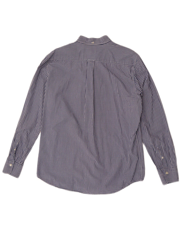 Gant Herre Regular Fit Skjorte Størrelse 41/42 16 1/2 Large Navy Blue Gingham