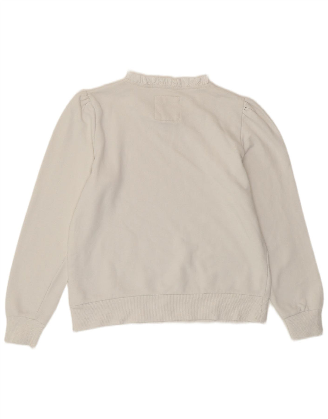 CREW TØJ Dame Sweatshirt Jumper UK 12 Medium Hvid Bomuld