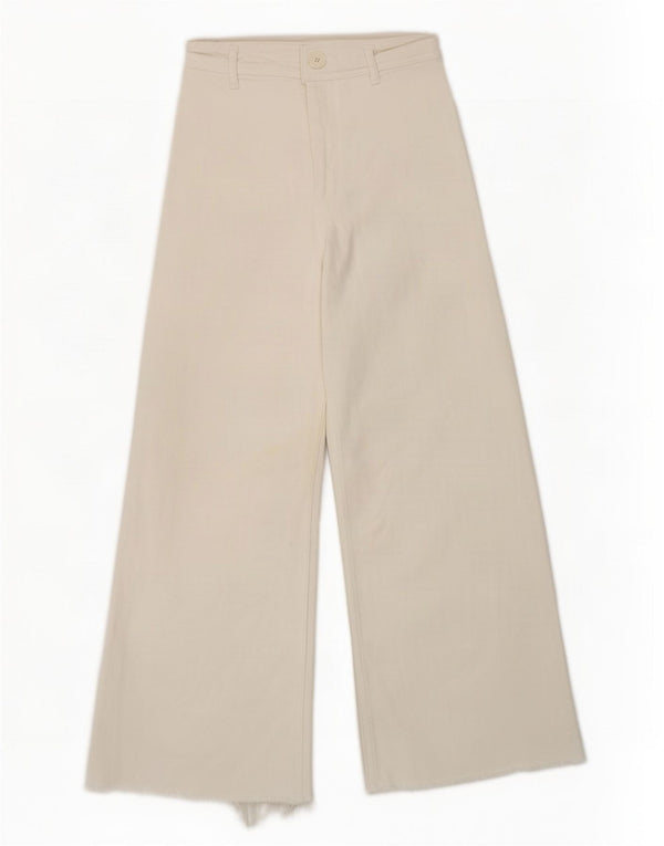 Zara Womens The Marine High Rise Straight Jeans EU 34 2XS W24 L27 Hvid
