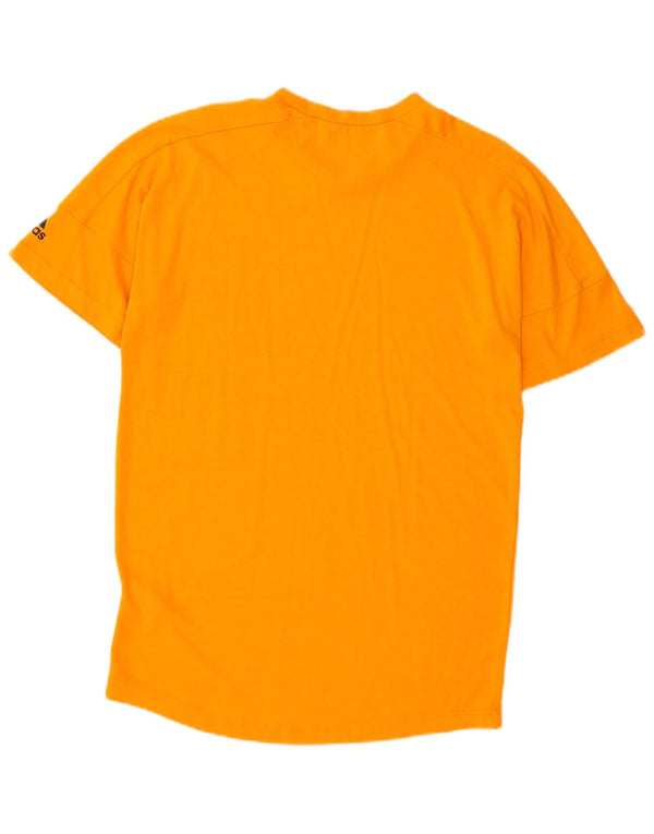 ADIDAS Herre T-Shirt Top Medium Orange Polyester