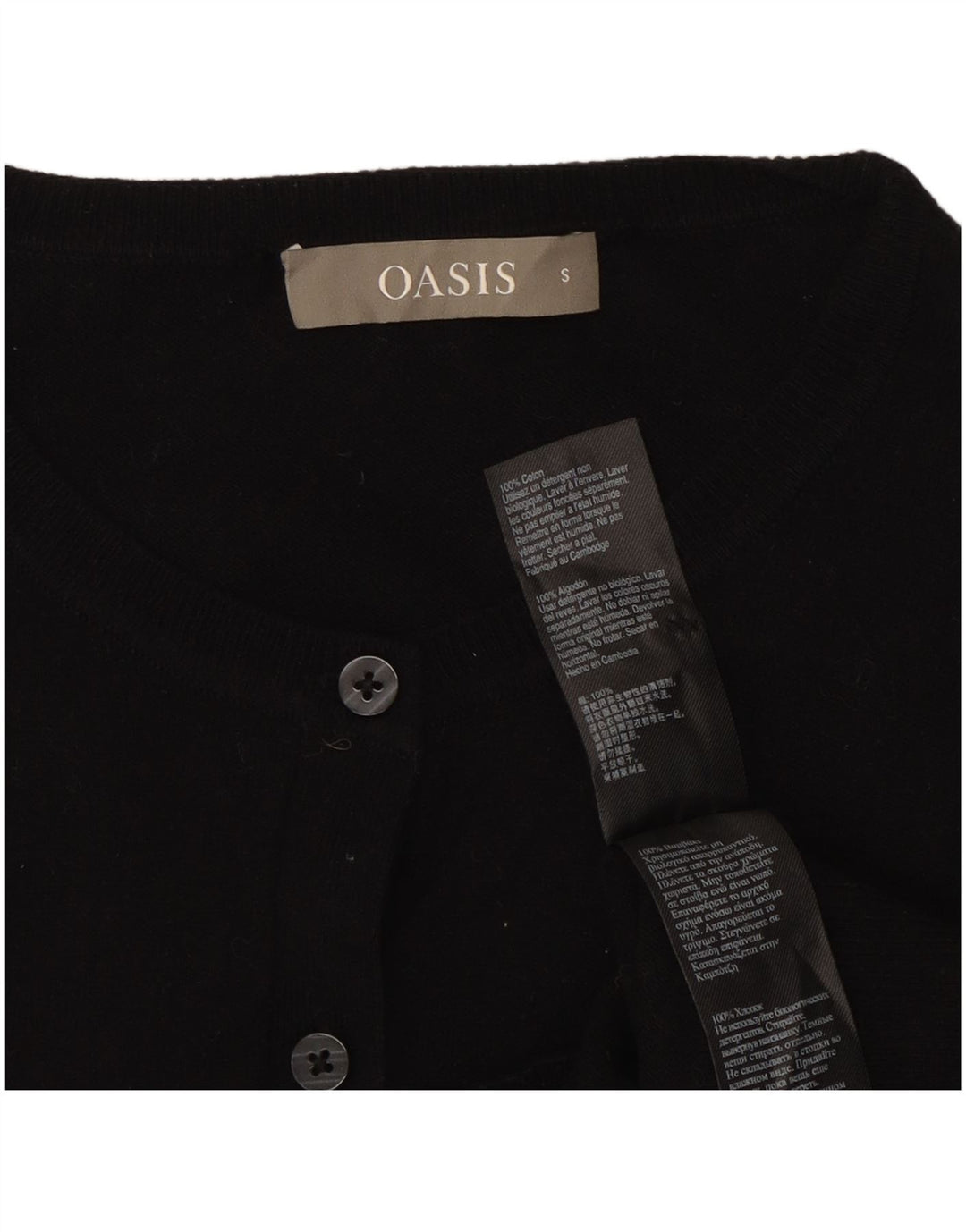 Oasis Dame Cardigan Sweater UK 8 Small Black Bomuld