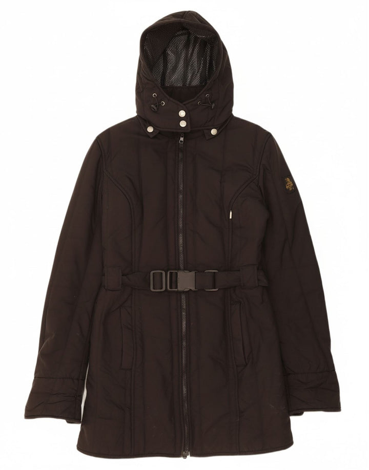 REFRIGIWEAR Womens Hooded Padded Coat UK 14 Medium Black Polyamide