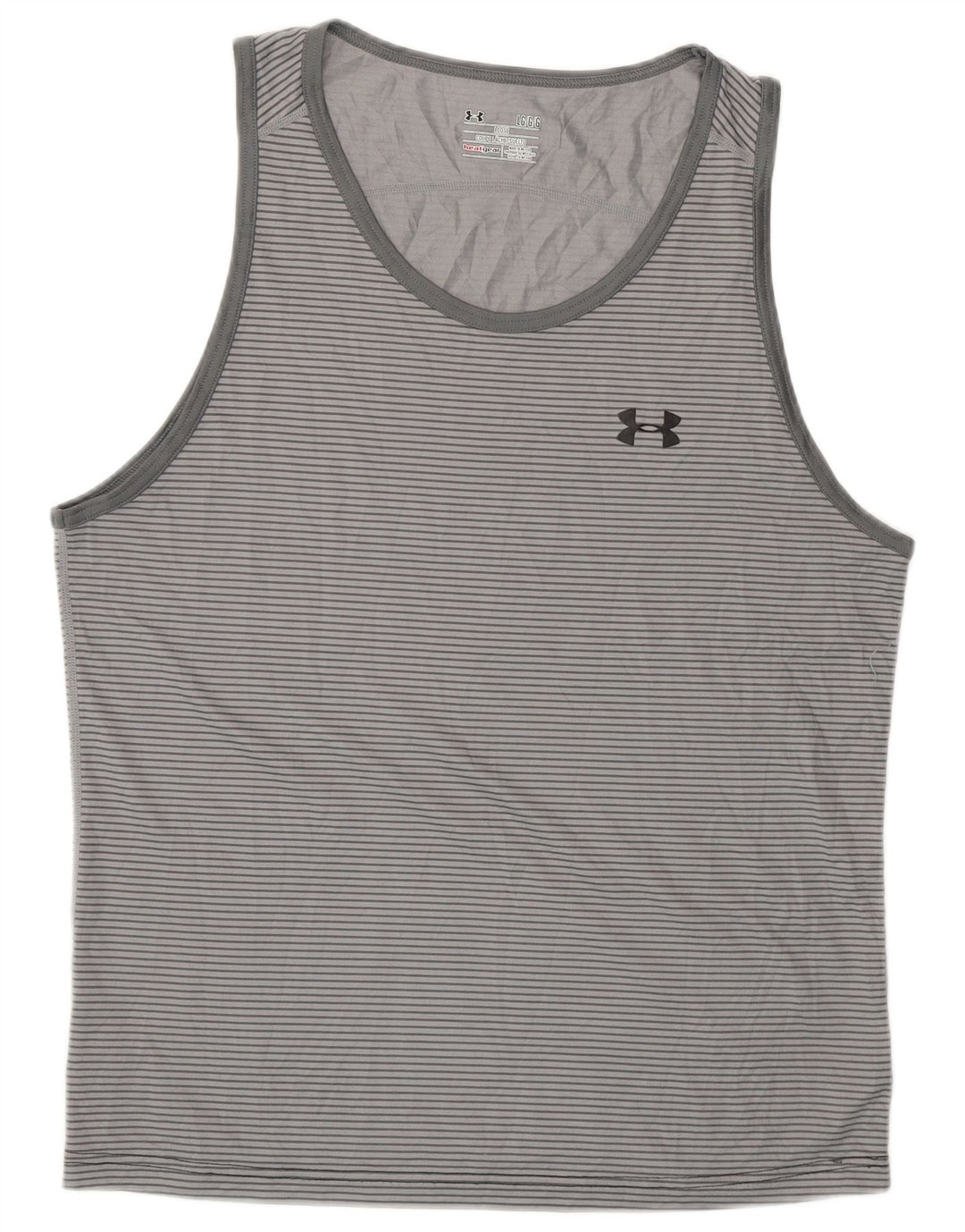 Under Armour Herre Heat Gear Vest Top Large Grey Pinstripe Polyester