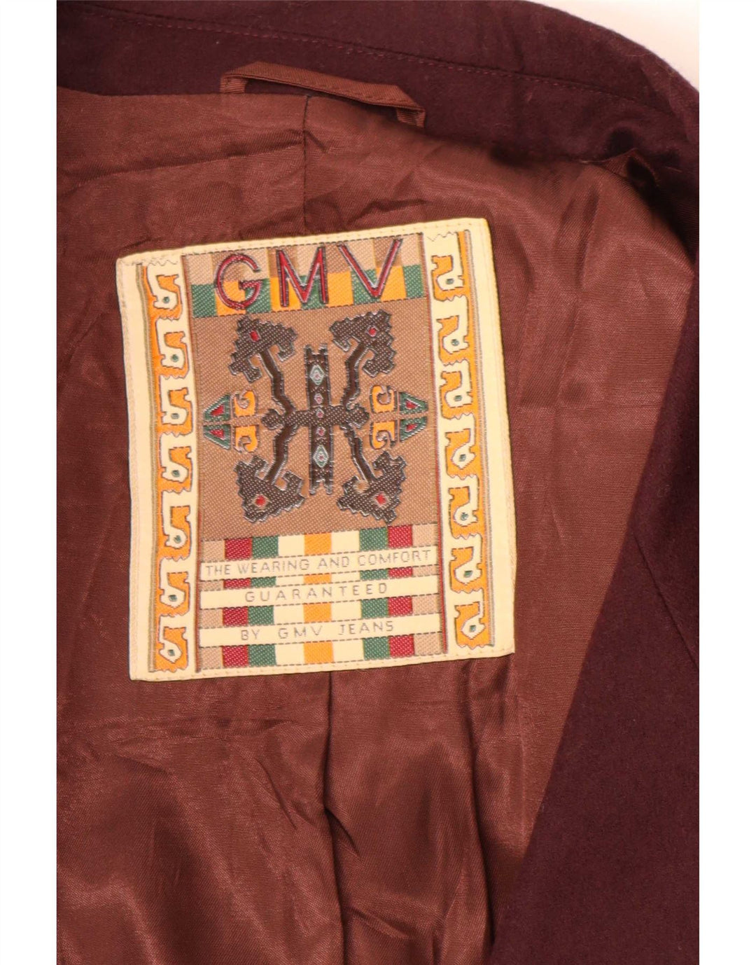 Vintage herre dobbeltradet blazerjakke IT 52 XL Burgundy New Wool