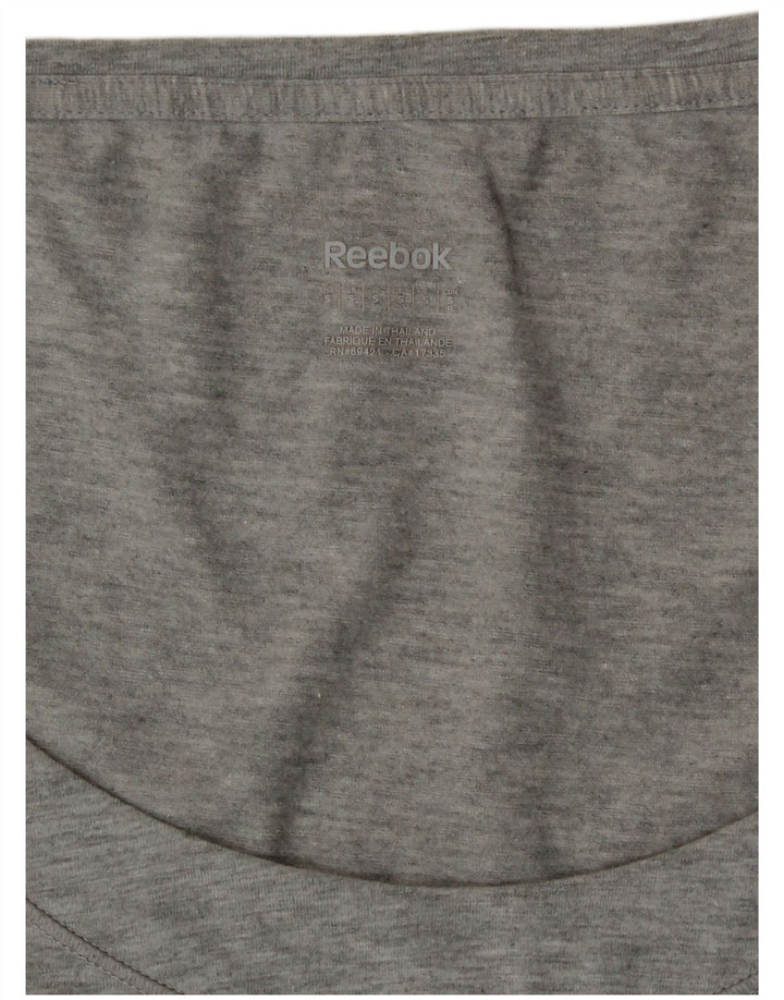 Reebok Dame T-Shirt Top UK 10 Lille Grå