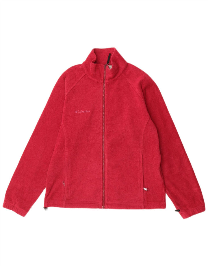 Columbia Dame Liner Fleece Jakke UK 14 Medium Rød Polyester