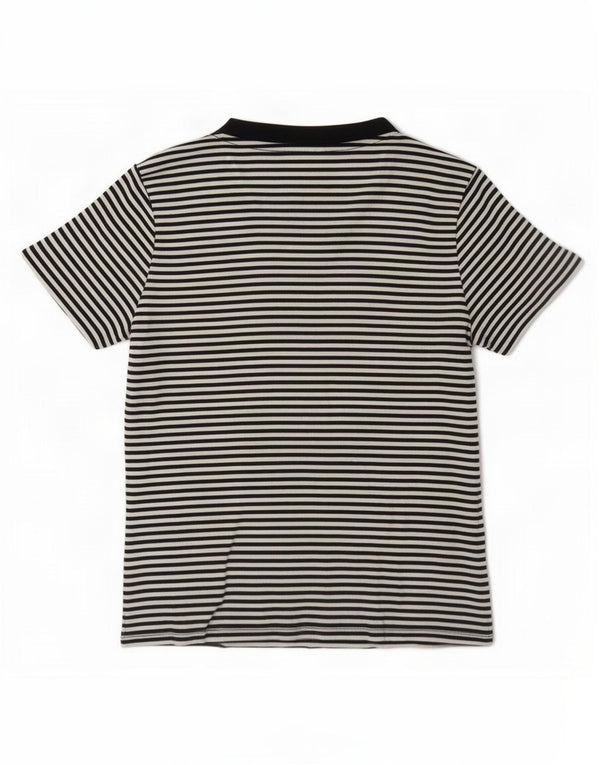 Levi's Dame T-Shirt Top UK 14 Medium Sort Nålestribe