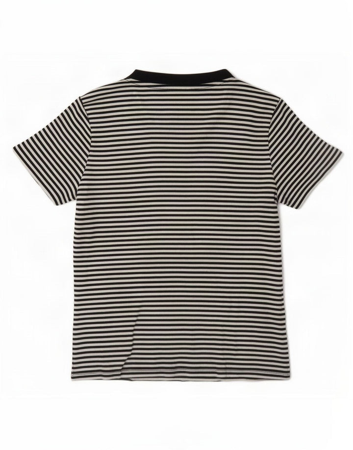Levi's Dame T-Shirt Top UK 14 Medium Sort Nålestribe