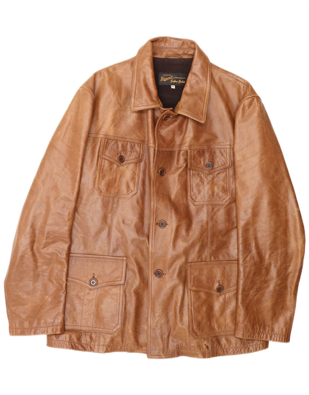 Stewart Herre Læderjakke UK 42 XL Brun Læder