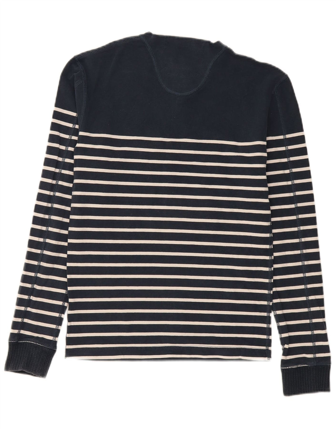 Superdry Regular Top Langærmet Medium Navyblå stribet bomuld
