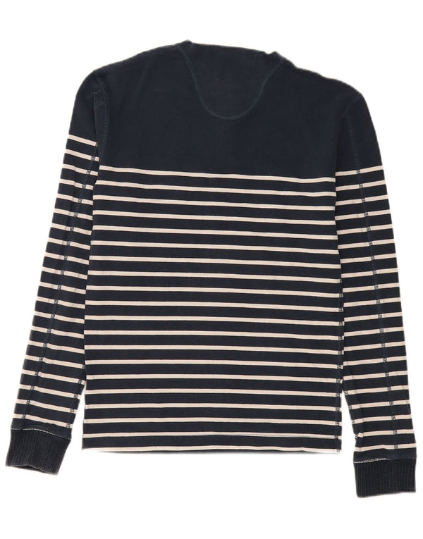 Superdry Regular Top Langærmet Medium Navyblå stribet bomuld