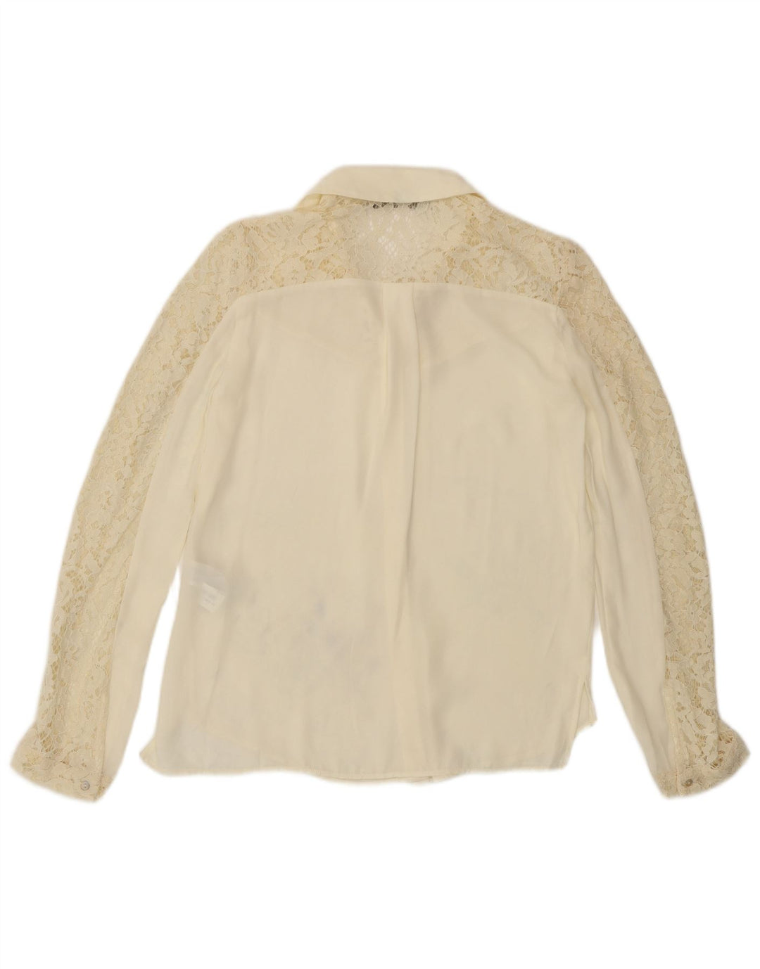 Zara Kvinders Skjorte Bluse UK 6 XS Off White Polyester