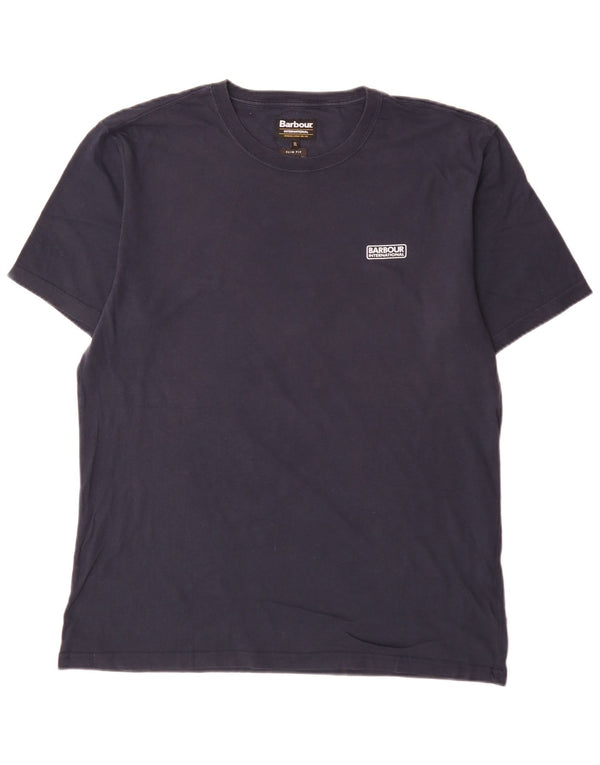 Barbour Herre Slim Fit T-Shirt Top XL Marineblå Bomuld