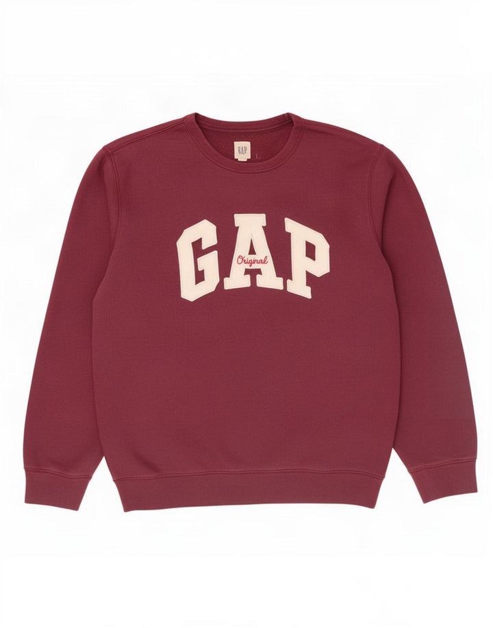 Gap Herre Grafisk Sweatshirt Jumper Large Bourgogne Bomuld