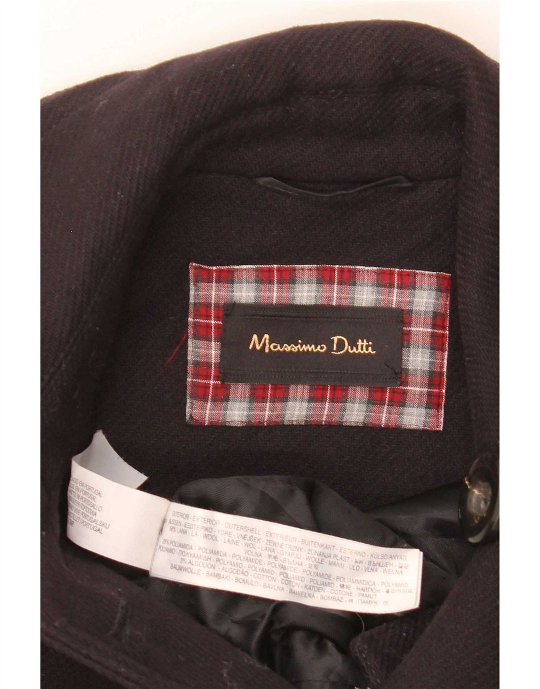 Massimo Dutti Dame Military Double Breasted Coat UK 10 Small Navy Blue