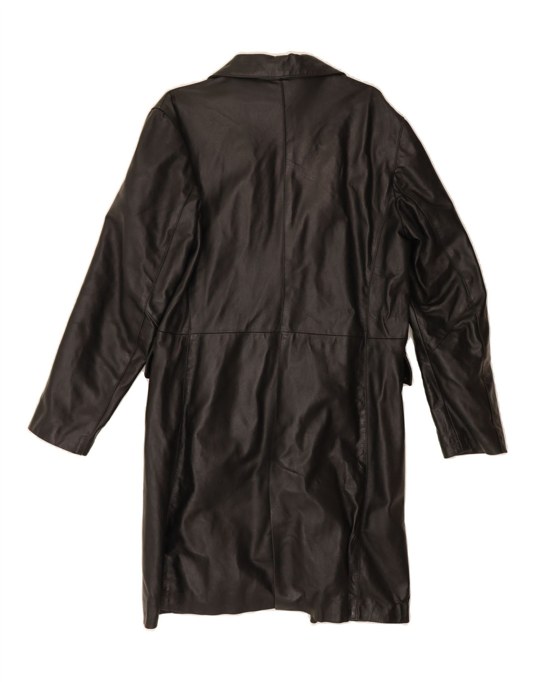 VINTAGE Womens Leather Coat UK 14 Medium Black Leather Vintage Vintage and Second-Hand Vintage from Messina Hembry 