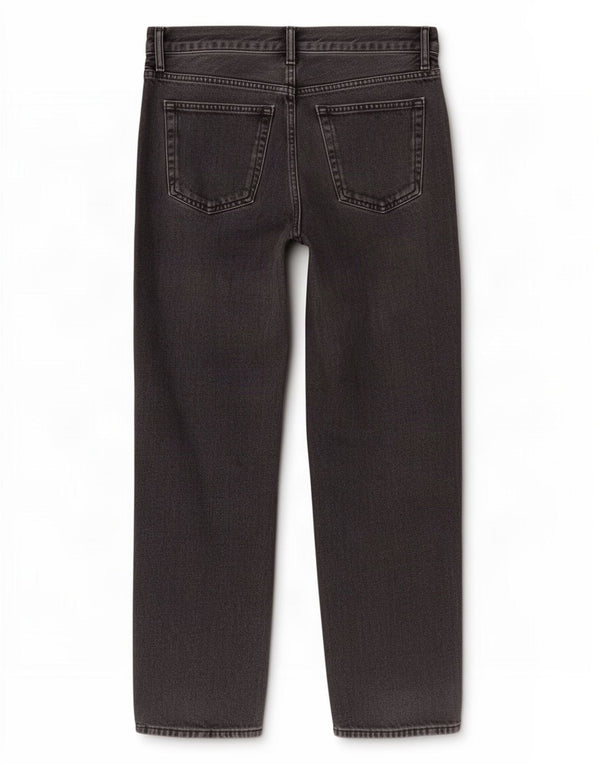 Zara Dame Højtaljede Lige Jeans EU 40 Medium W30 L27 Sort Bomuld