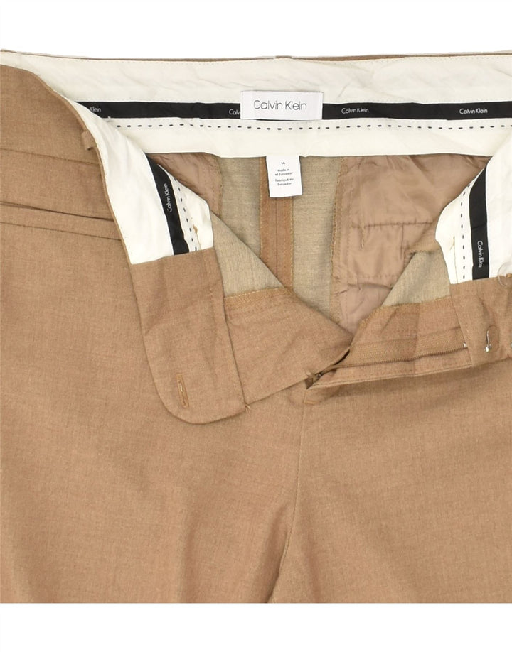 CALVIN KLEIN Womens Tapered Casual Trousers US 14 XL W34 L30 Brown | Vintage Calvin Klein | Thrift | Second-Hand Calvin Klein | Used Clothing | Messina Hembry 