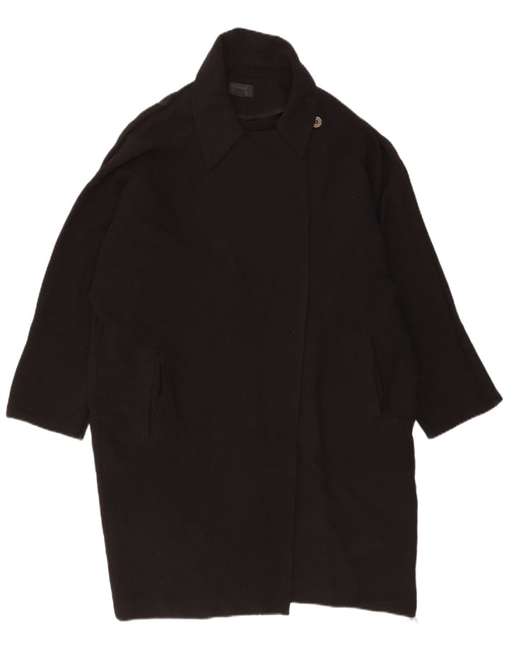 Topshop Dame Oversized Overfrakke UK 12 Medium Sort Polyester