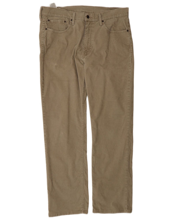 Levi's Herre 514 lige fløjlsbukser W36 L32 Khaki Bomuld