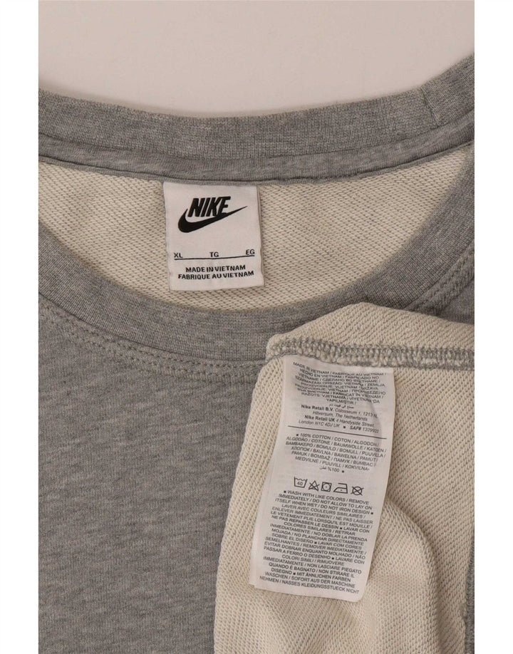 Nike Sweatshirt Jumper til mænd XL Grå Flecked Bomuld