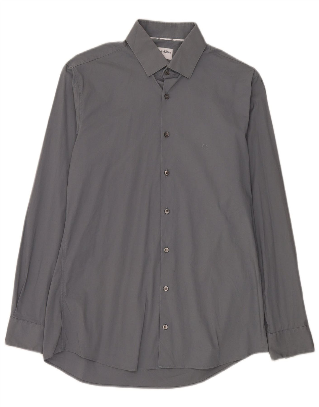Calvin Klein Herre Slim Fit Skjorte Størrelse 39 Medium Grå