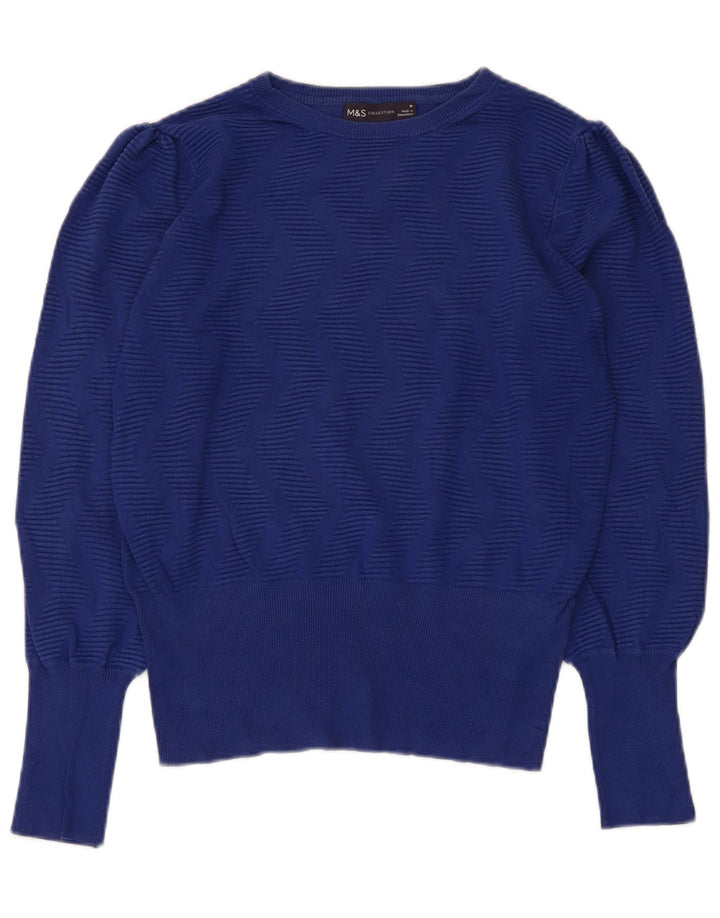 Marks & Spencer Dame Boat Neck Jumper Sweater UK 12 Medium Navy Blue