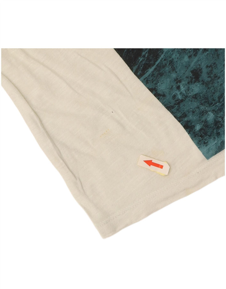 CALVIN KLEIN JEANS Dame Oversized grafisk T-shirt Top UK 6 XS Hvid