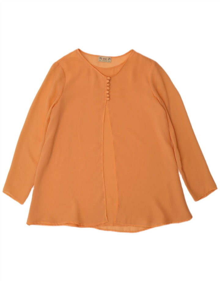 Oui Dame Shirt Bluse UK 10 Small Orange Polyester
