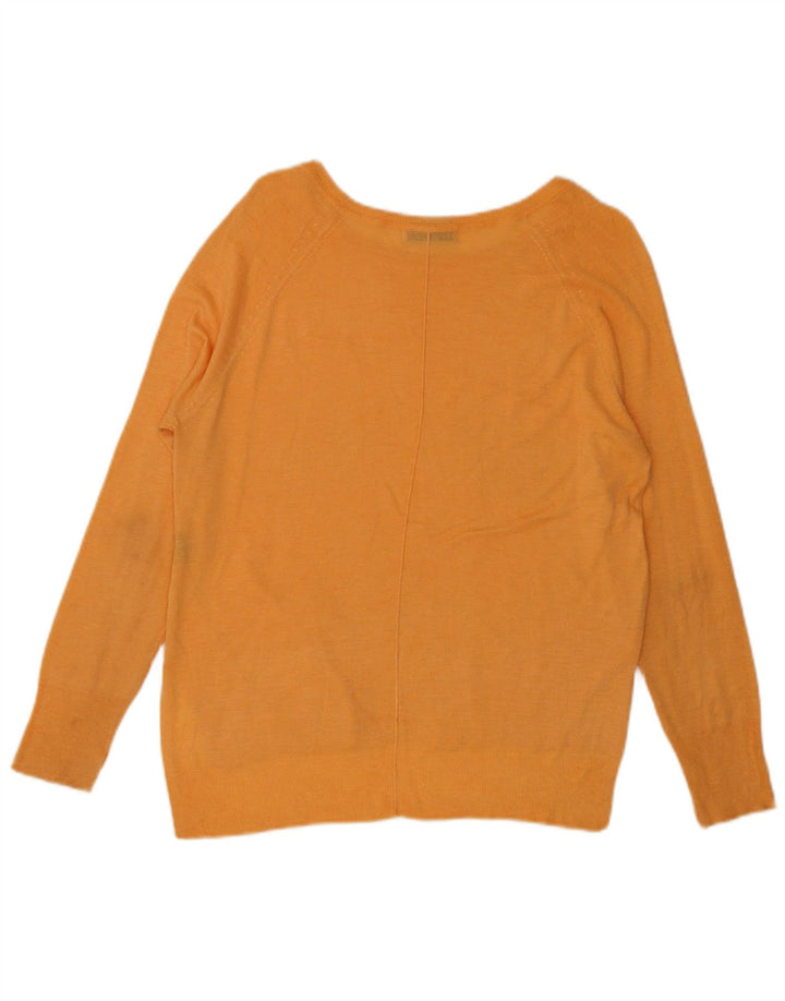 Zara Dame Boat Neck Jumper Sweater UK 14 Large Orange