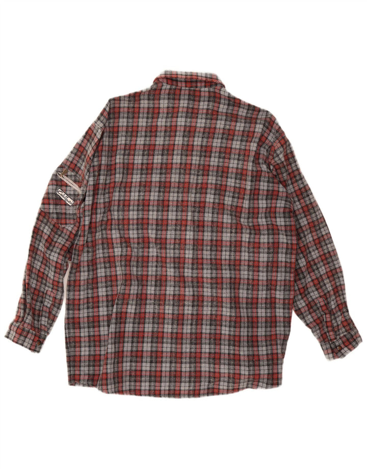 Vintage flannelskjorte til mænd, stor rød ternet