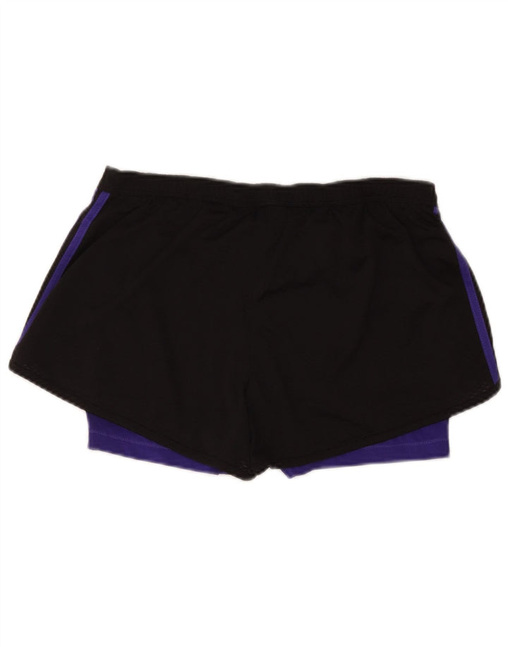 Adidas sportsshorts til kvinder UK 12/14 Medium Black Colourblock Polyester
