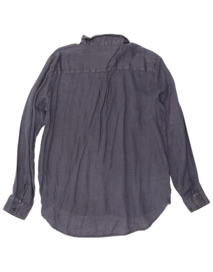 Dacks Dameskjorte UK 16 Large Navy Blue Linen