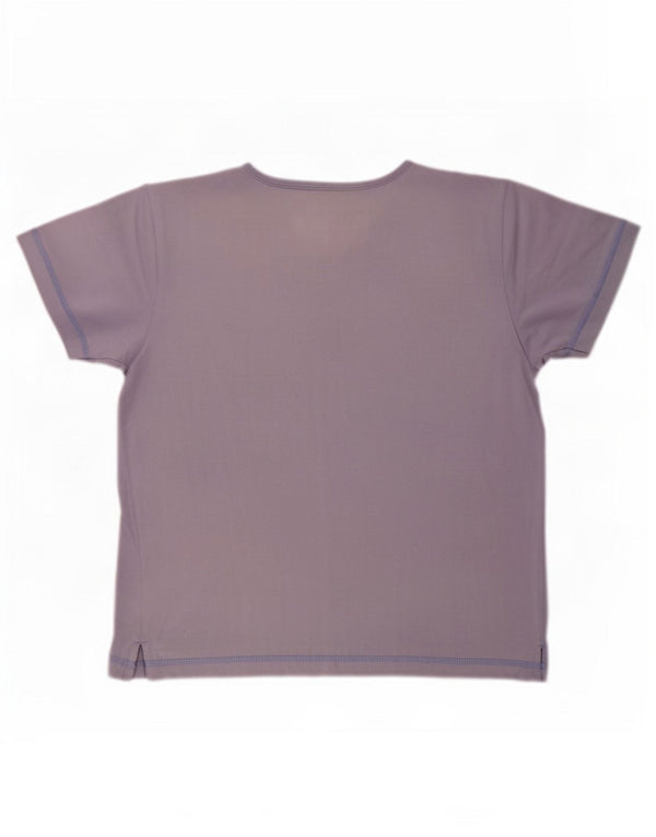 Champion Dame Grafisk T-Shirt Top UK 12 Medium Lilla